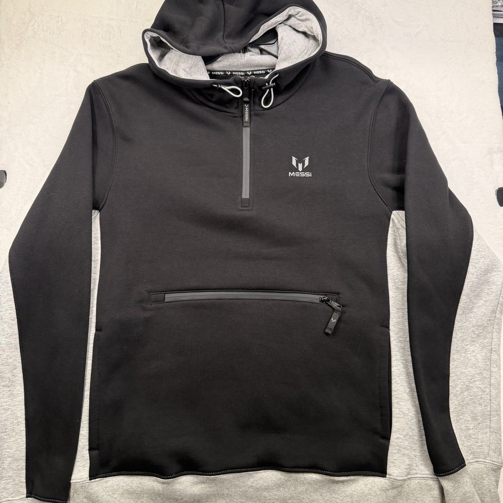 NWT MESSI COLLECTION Mens Colorblock 1/2 Zip Hoodie w/Front Pocket-Stretch XL